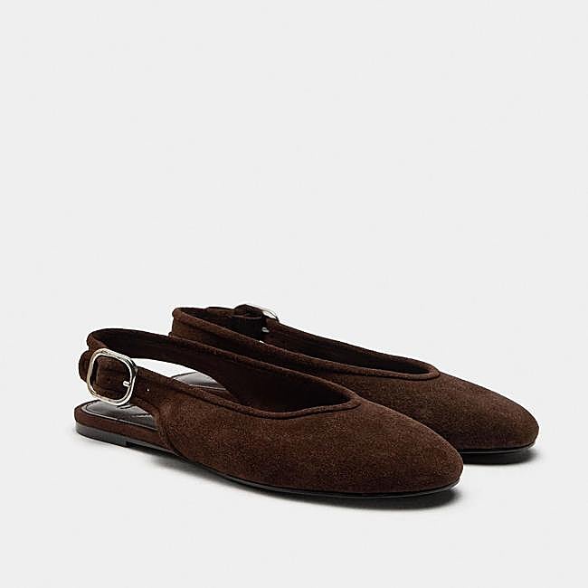 Bailarinas de piel destalonadas (35,99€)