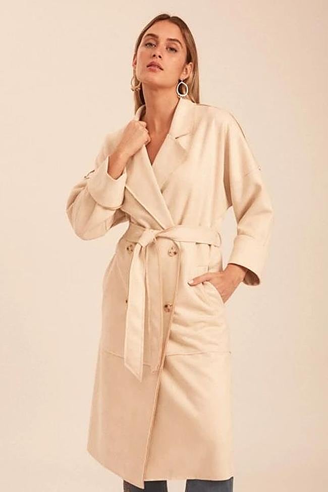 Gabardina Abotonada Efecto Ante (34,99€)