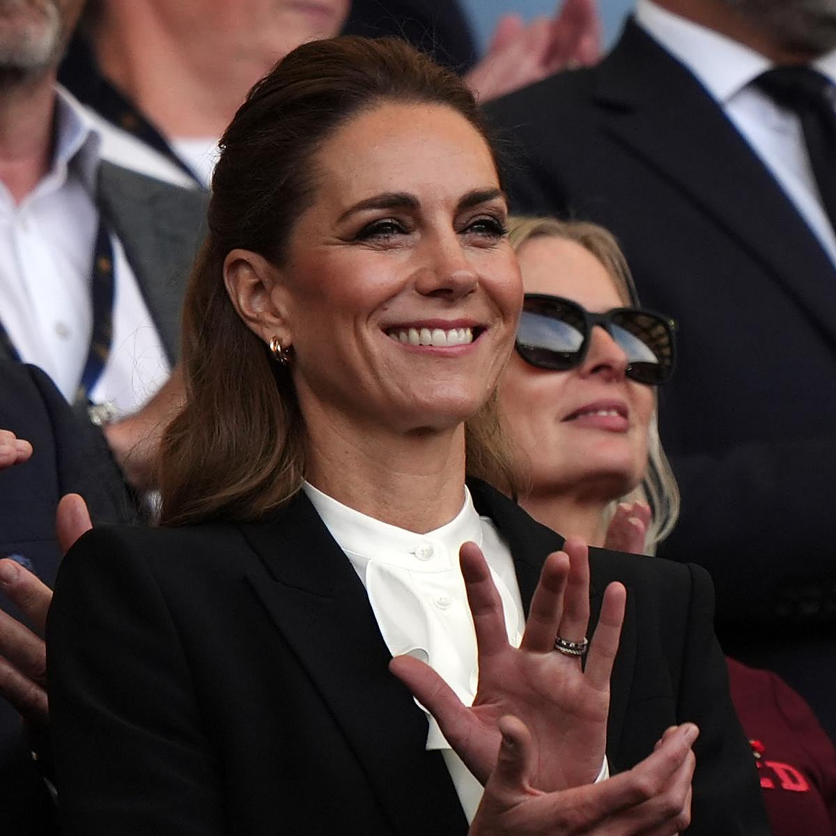 Kate Middleton en un partido de rugby femenino.