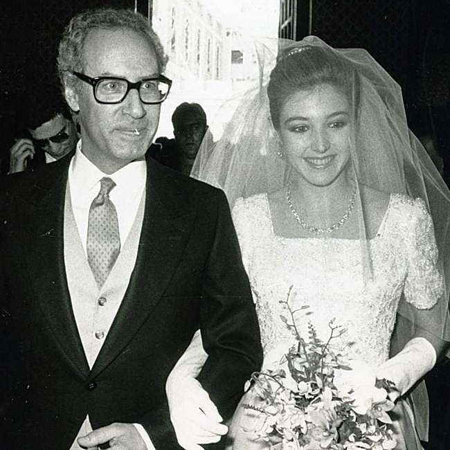 Miguel Boyer, padrino de su hija Laura en su boda.