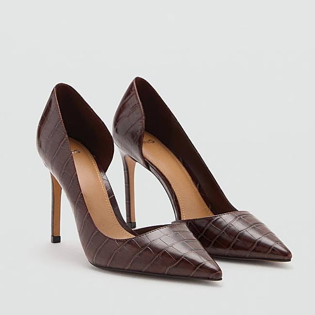 Zapato tacón asimétrico efecto coco (35,99€)