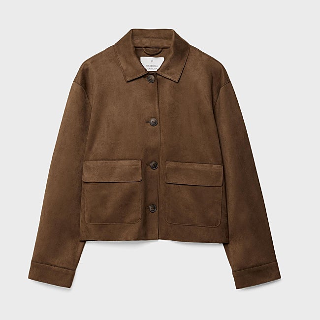 Chaqueta de ante de Stradivarius (35,99 euros)