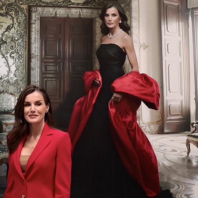 La reina Letizia, frente al retrato encargado por Banco de España a Annie Leibovitz.