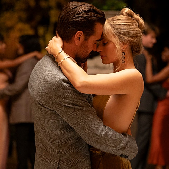 Colin Farrell y Margot Robbie en una escena romántica de la película.