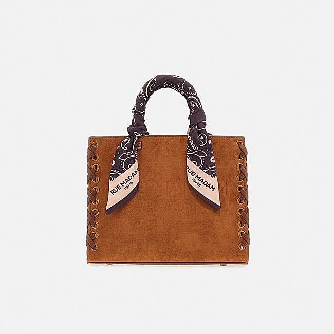 Bolso mini con asas con detalle de pañuelo de Rue Madam.