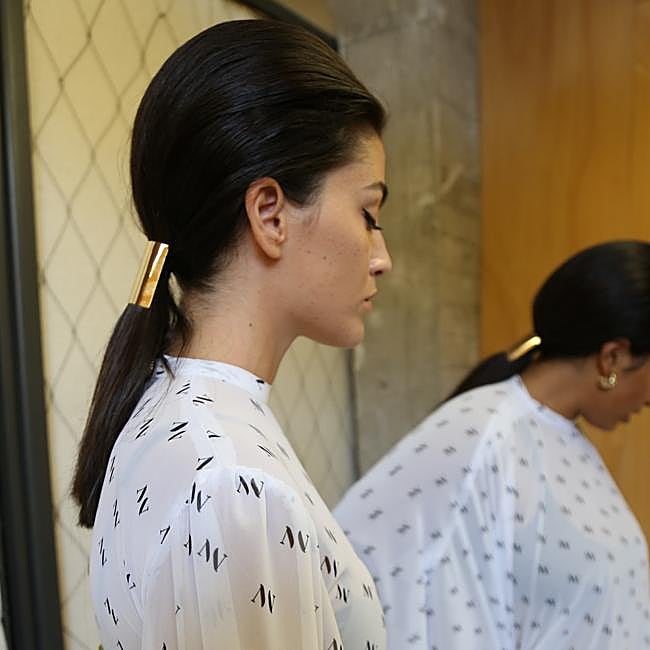 La coleta ahuecada del desfile de Johana Calderón.