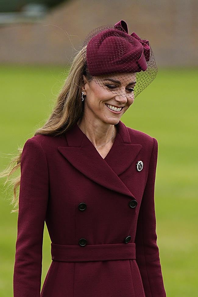 Kate Middleton, princesa de Gales, durante el recibimiento al matrimonio Trump en los jardines de Windsor.