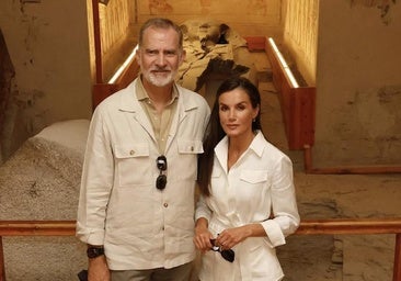 Los reyes Felipe y Letizia, en el Valle de los Reyes de Luxor.