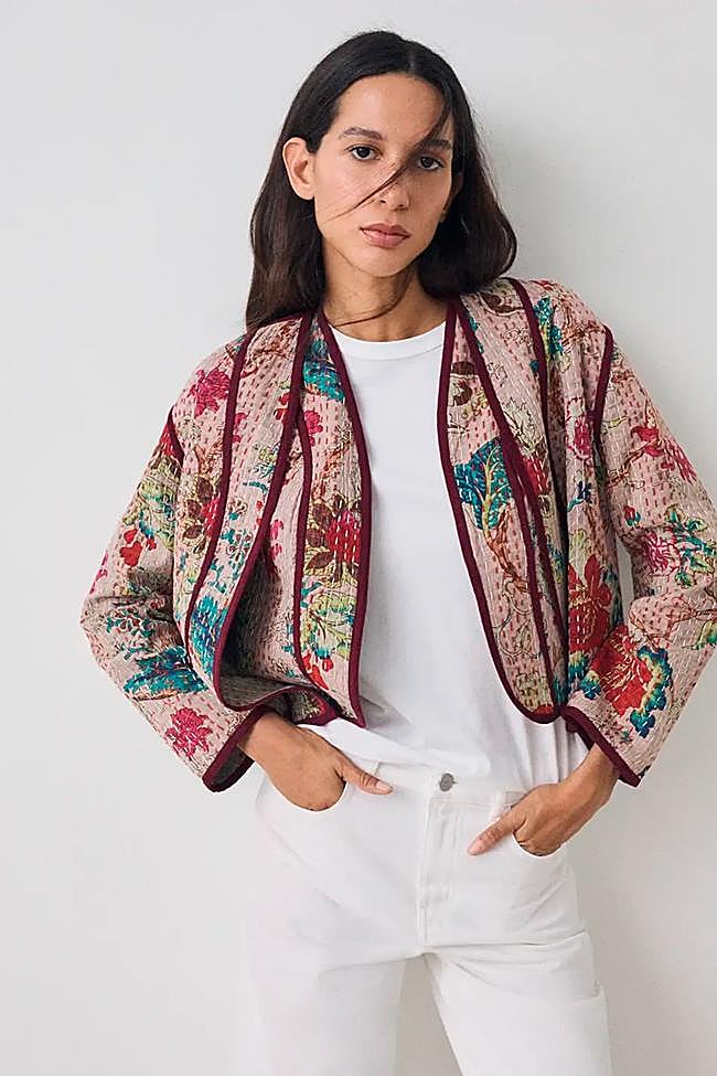 Chaqueta de entretiempo con estampado de flores de EseOse