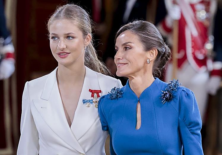 La princesa Leonor y la reina Letizia, en octubre de 2023.