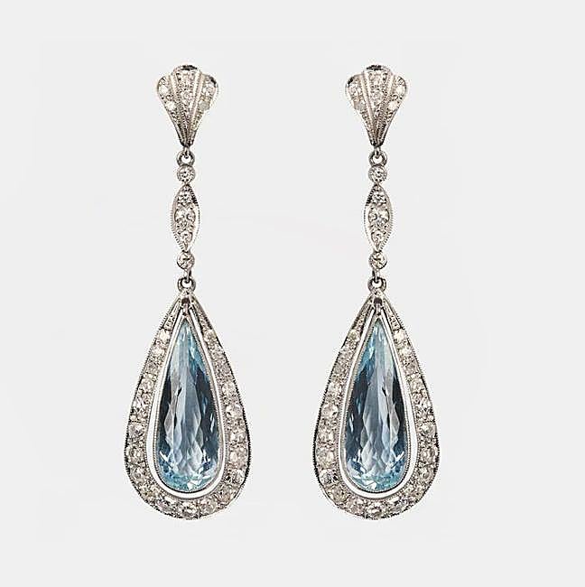 Pendientes Decó Aguamarina (45000€)