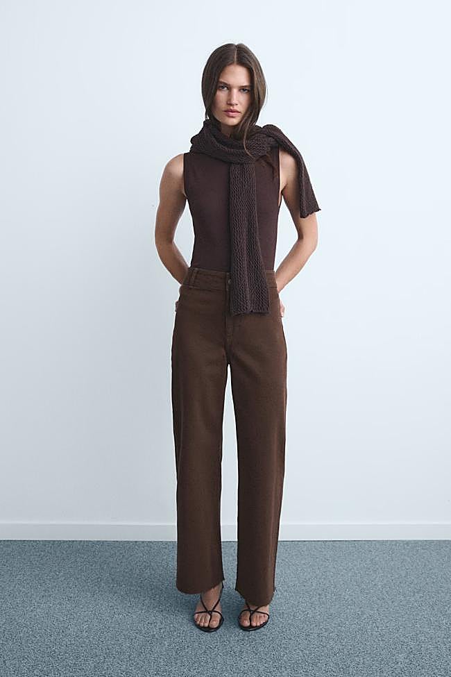 Jeans Catherin culotte tiro alto de Mango.