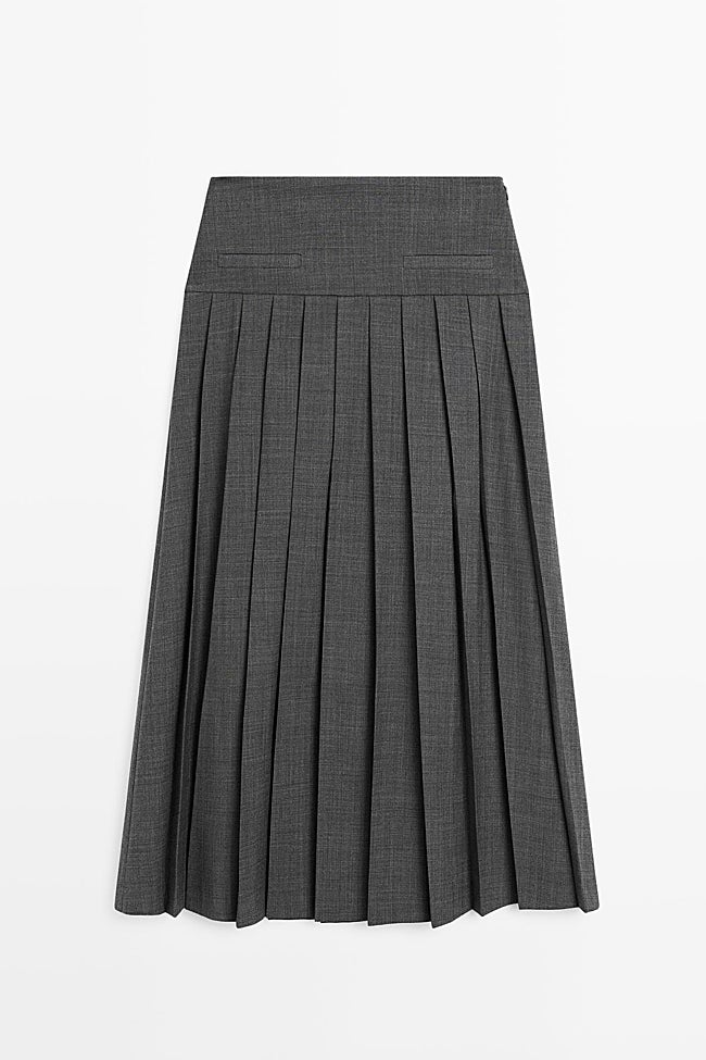 Falda gris de Massimo Dutti (79,95 euros)