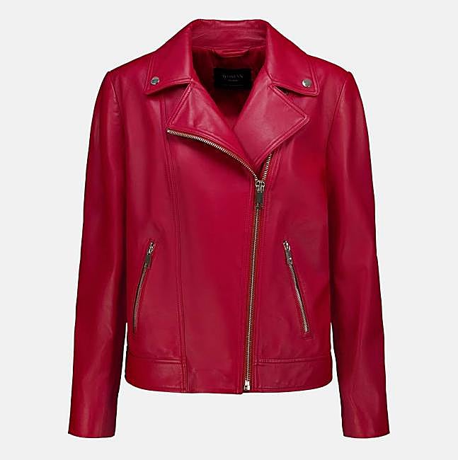 Cazadora biker de mujer cremallera cruzada (200€)