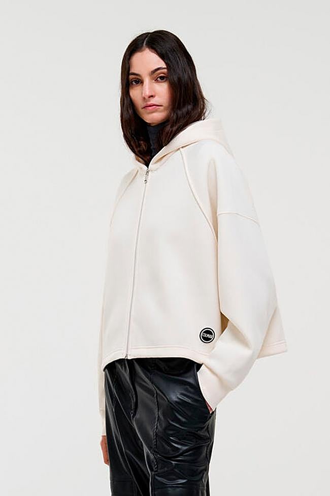 Sudadera en blanco con cremallera y capucha de Colmar.