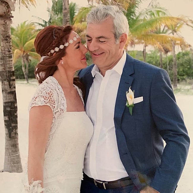 Carlos Sobera y Patricia Santamarina durante su boda en México.
