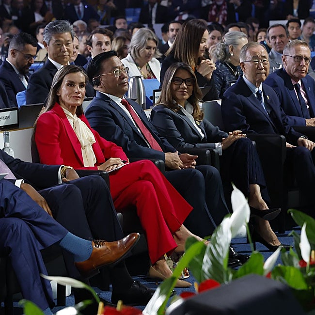 La reina Letizia durante el evento de la FAO en Roma.