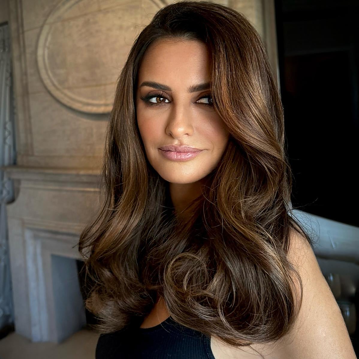 Penélope Cruz con sus nuevas mechas caramelo.