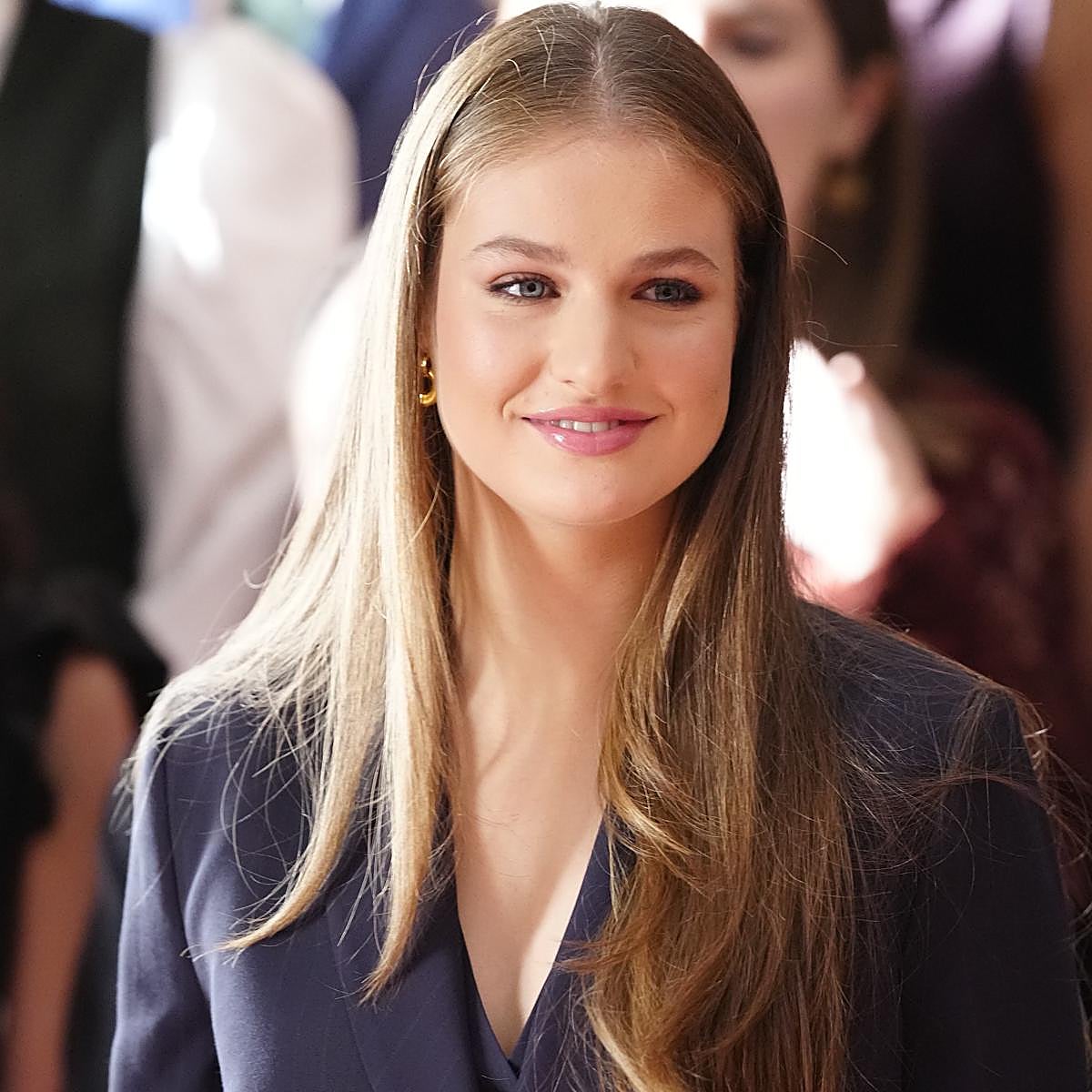 La princesa Leonor, muy sonriente en las audiencias por los Premios Princesa de Asturias.