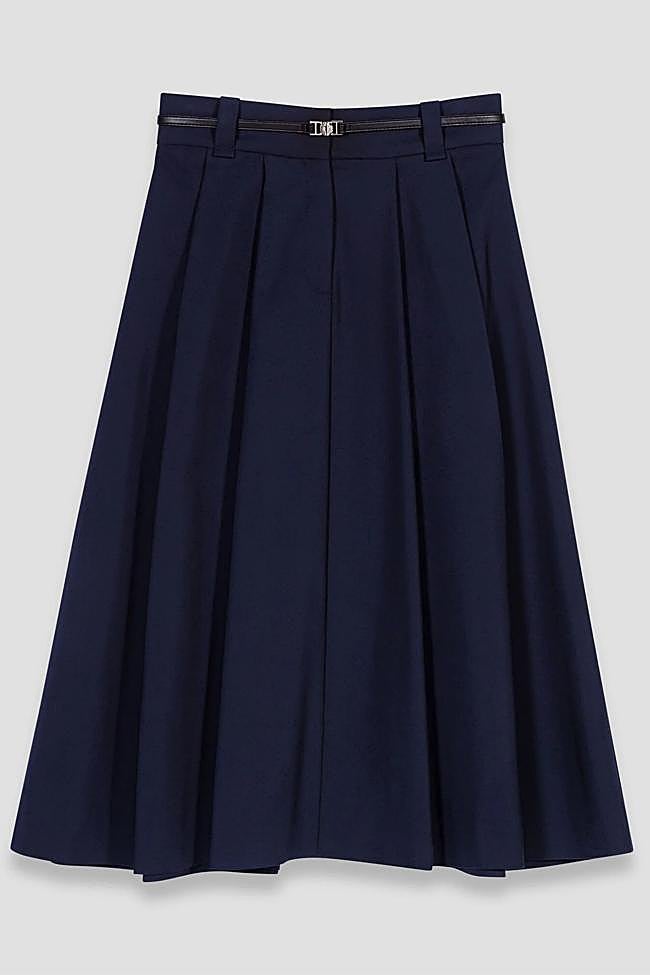 Falda larga de algodón con cinturón (245€)