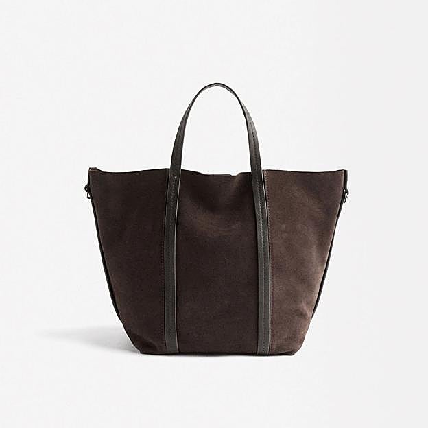 Bolso tote de piel con bolsillo removible (49,99€)