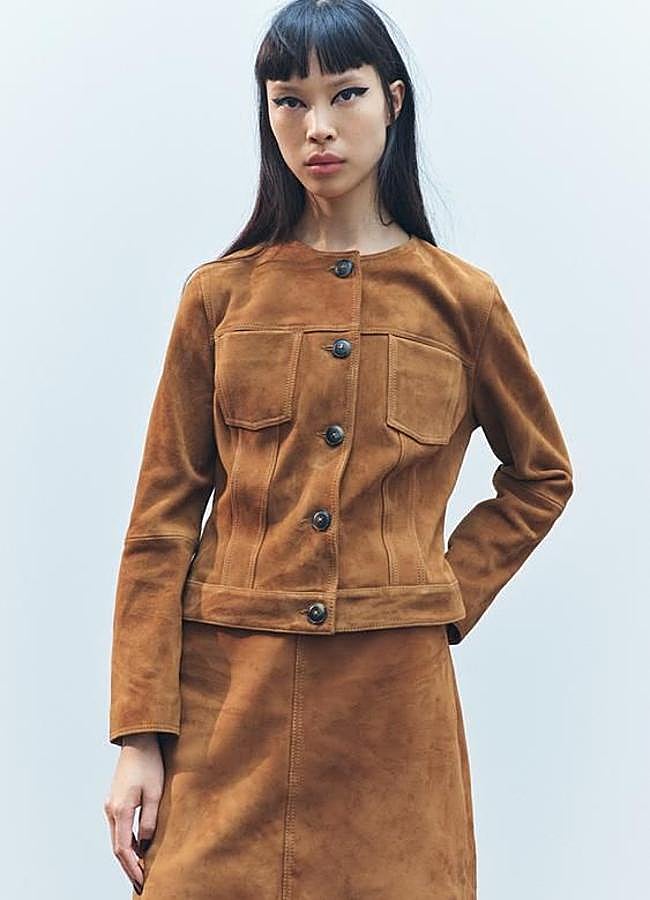 Imagen - Chaqueta 100% de ante marrón