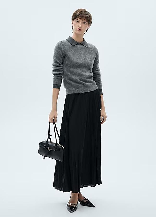 Imagen - Falda negra midi plisada