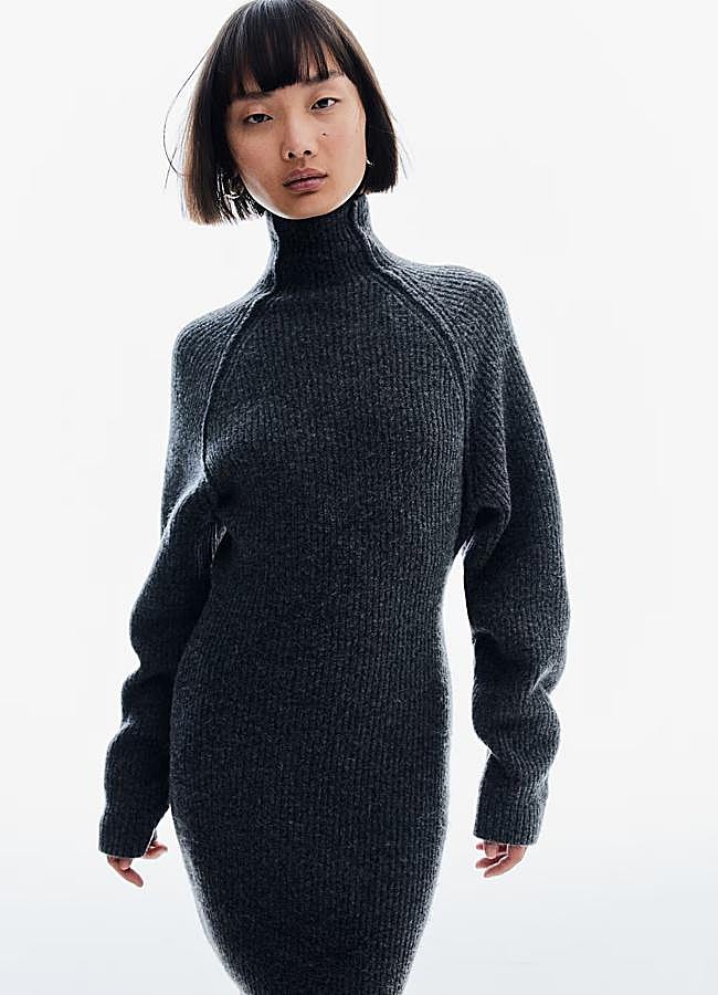 Imagen - Vestido de punto gris de H&M, 21,99 euros.