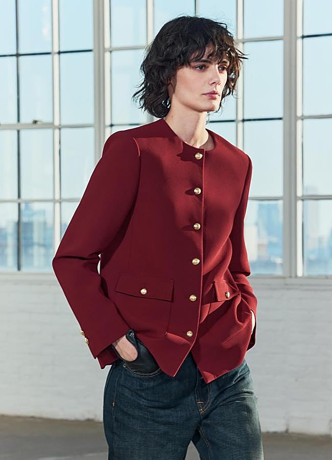 Imagen - Blazer con cuello redondo burdeos