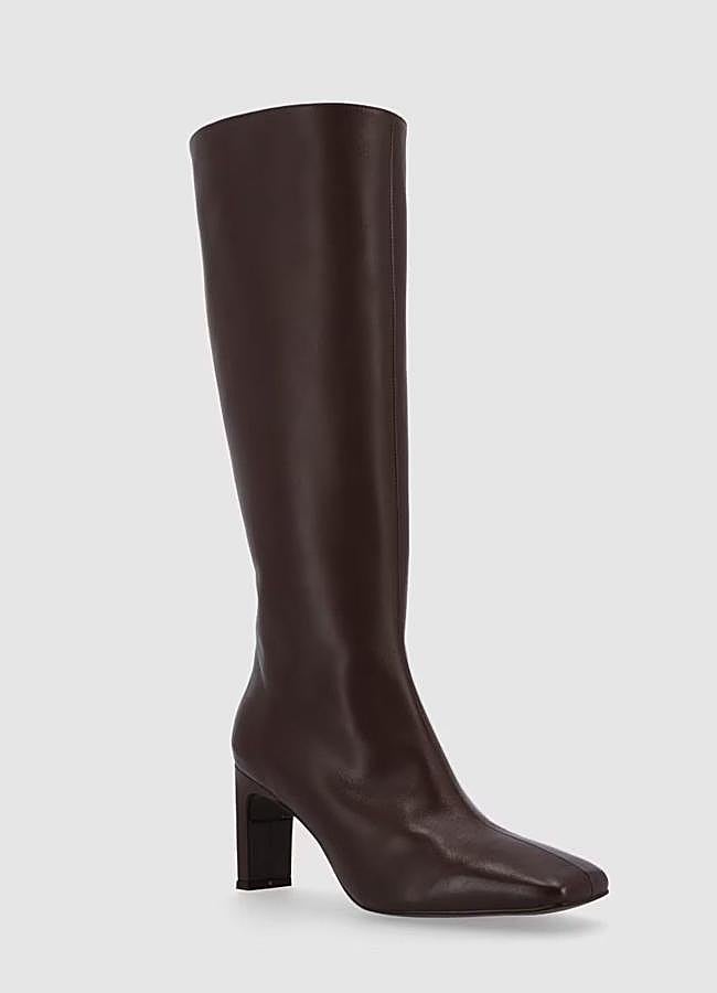 Imagen - Botas altas de piel con tacón marrón chocolate