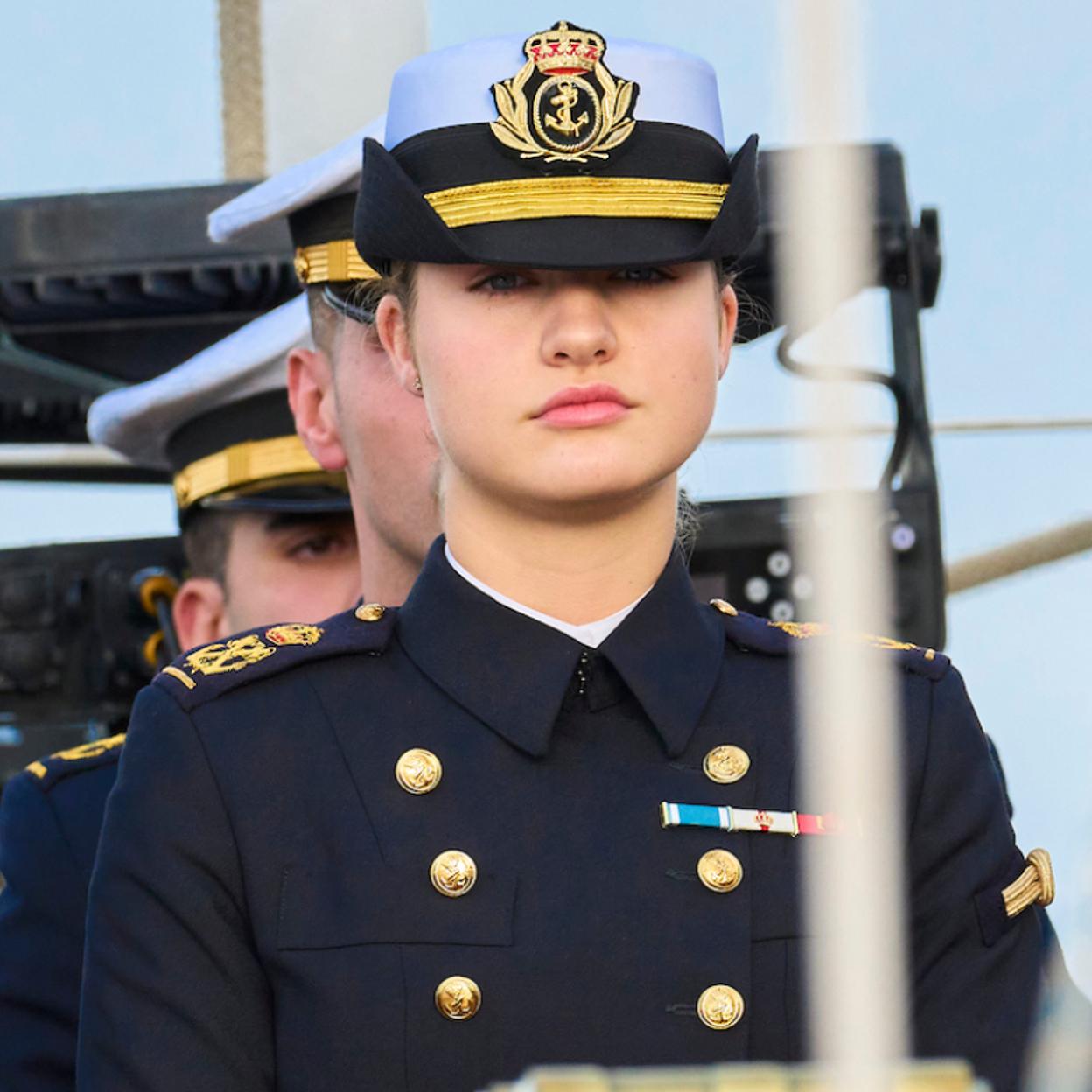 La princesa Leonor el buque escuela Juan Sebastián de Elcano. 