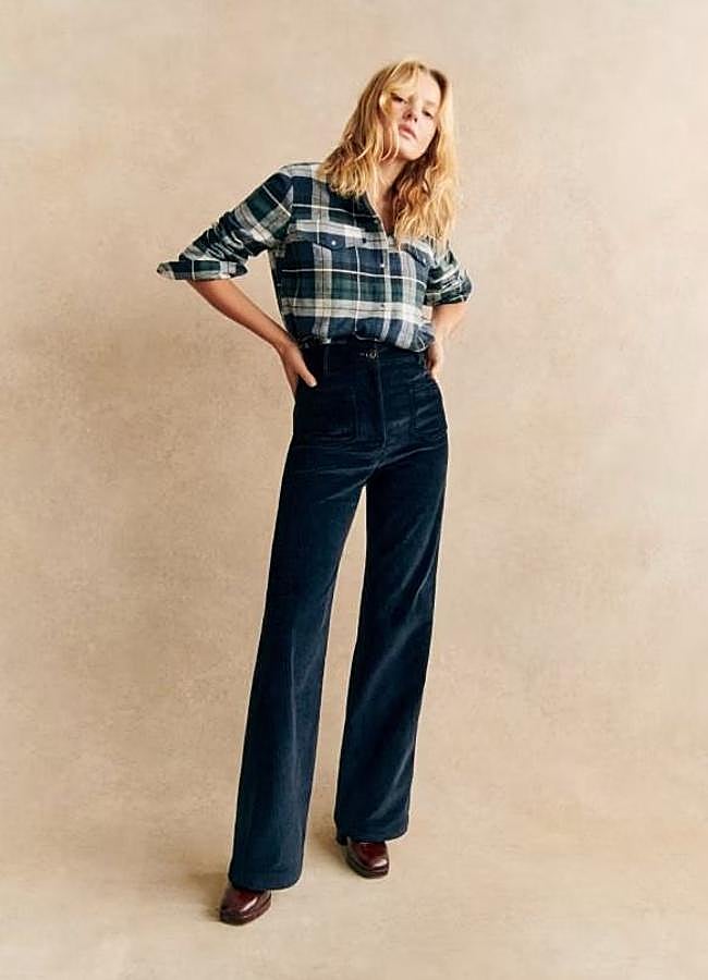 Imagen - Pantalones de tiro alto en tejido de pana