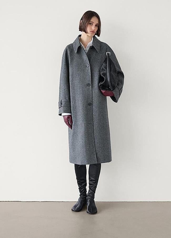 Imagen - abrigos gris midi de espiga