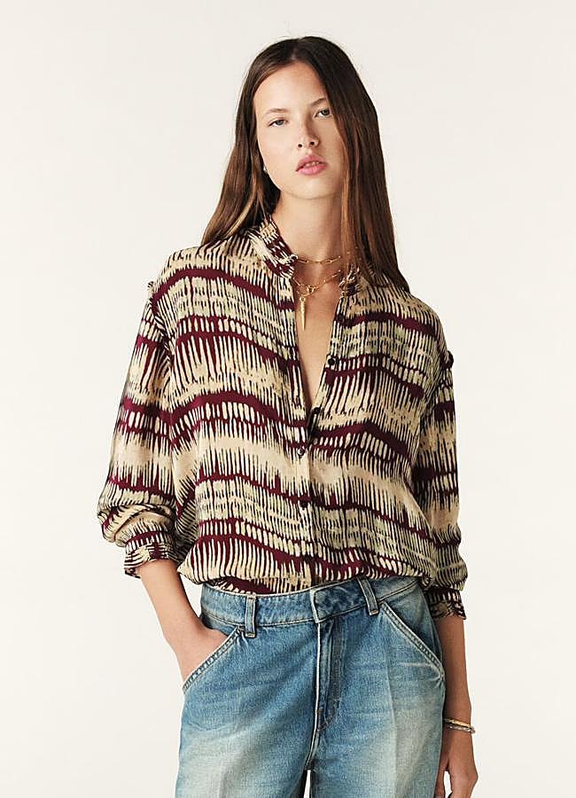 Imagen - Camisa con estampado y en tono burdeos de Ba&sh.