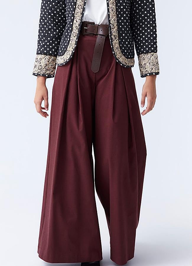 Imagen - Pantalones fluidos en burdeos de Coosy.