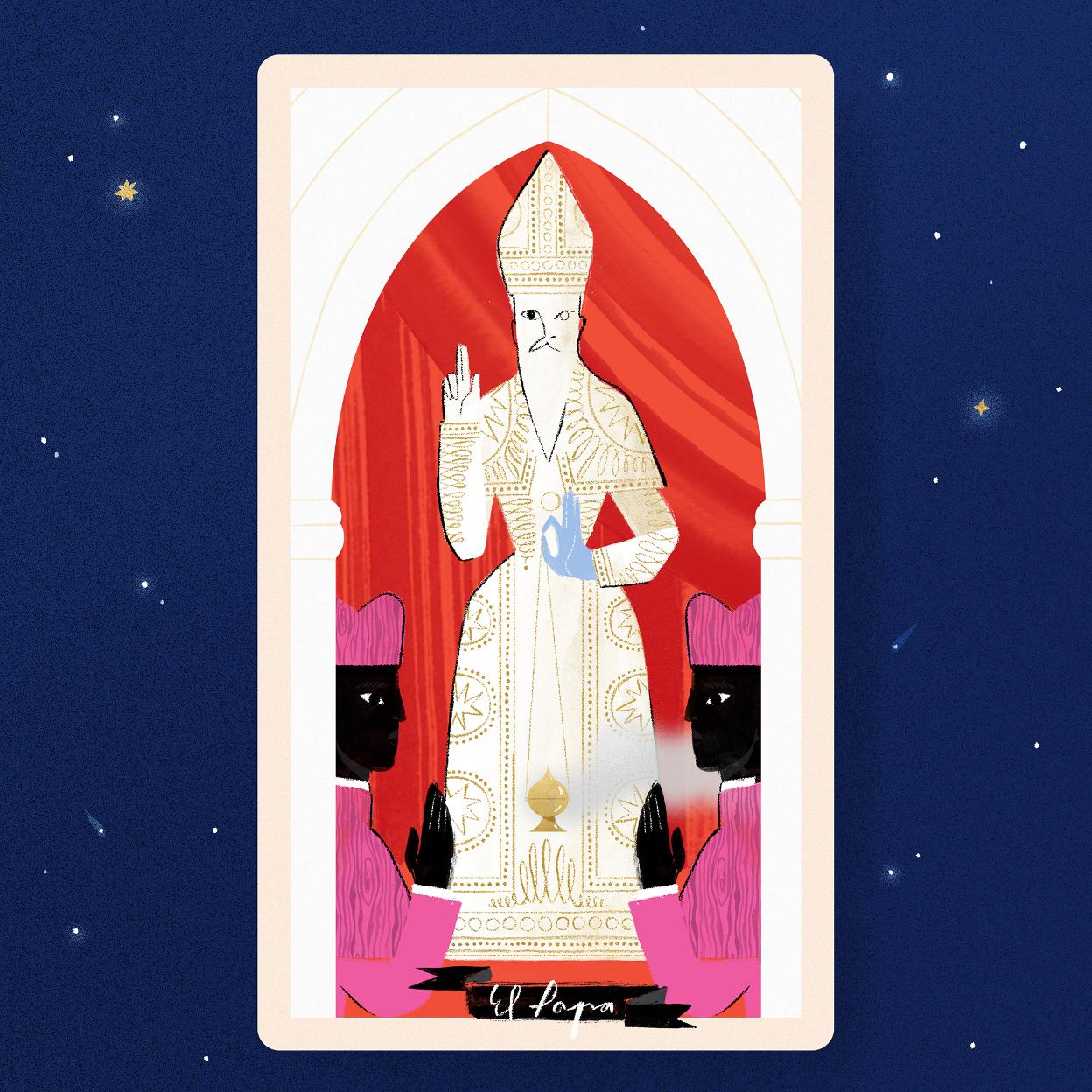 El Arcano V, El Sumo Sacerdote. 