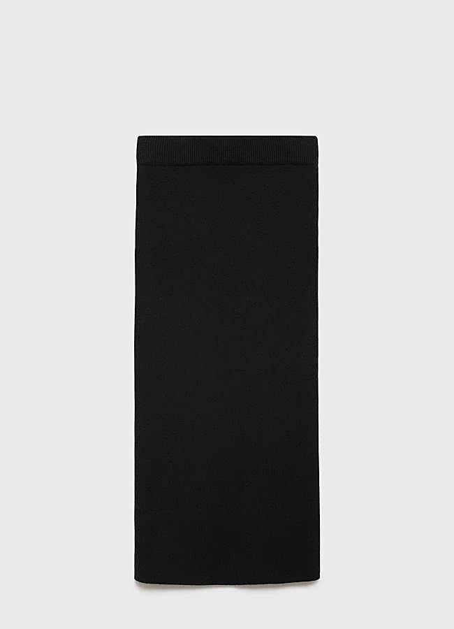 Imagen - Falda lápiz negra de cintura alta de Mango, 12,99 euros.