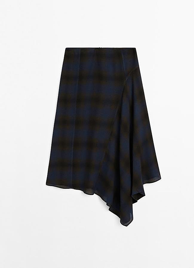 Imagen - Falda midi con estampado de cuadros de Massimo Dutti.