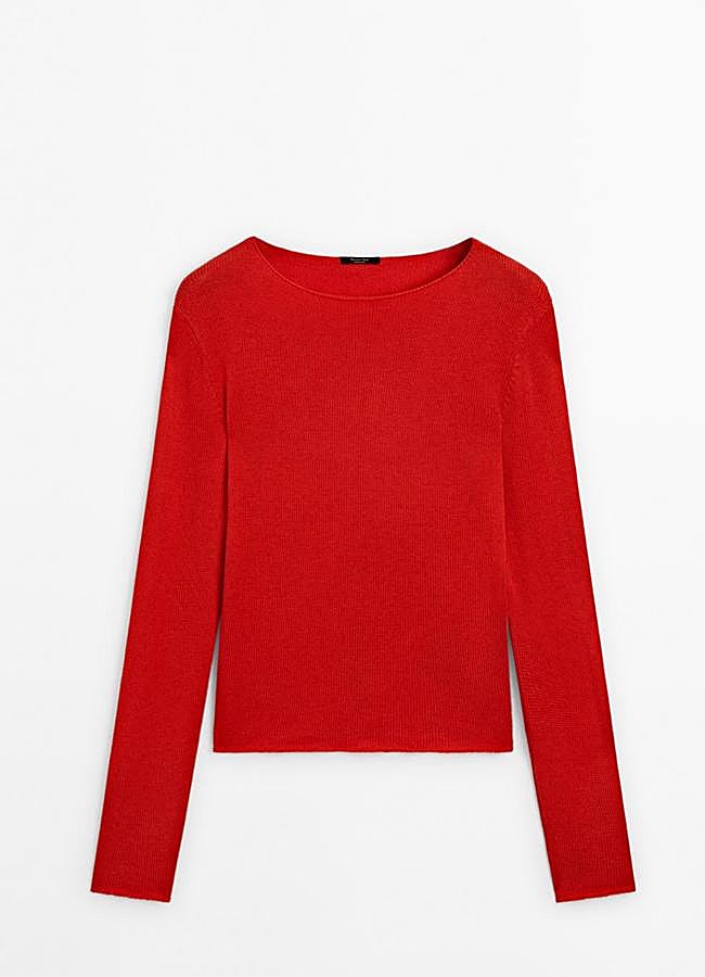 Imagen - Jersey de punto fino en color rojo de Massimo Dutti.