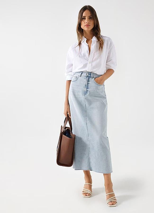 Imagen - Falda vaquera recta midi