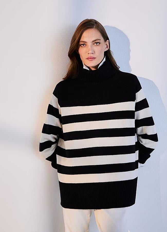 Imagen - Jersey de cuello alto con estampado de rayas