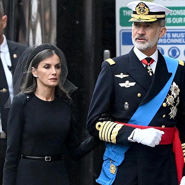 Letizia en el funeral de Isabel II