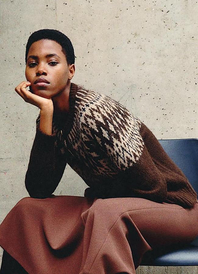 Imagen - Cárdigan marrón chocolate con estampado fair isle