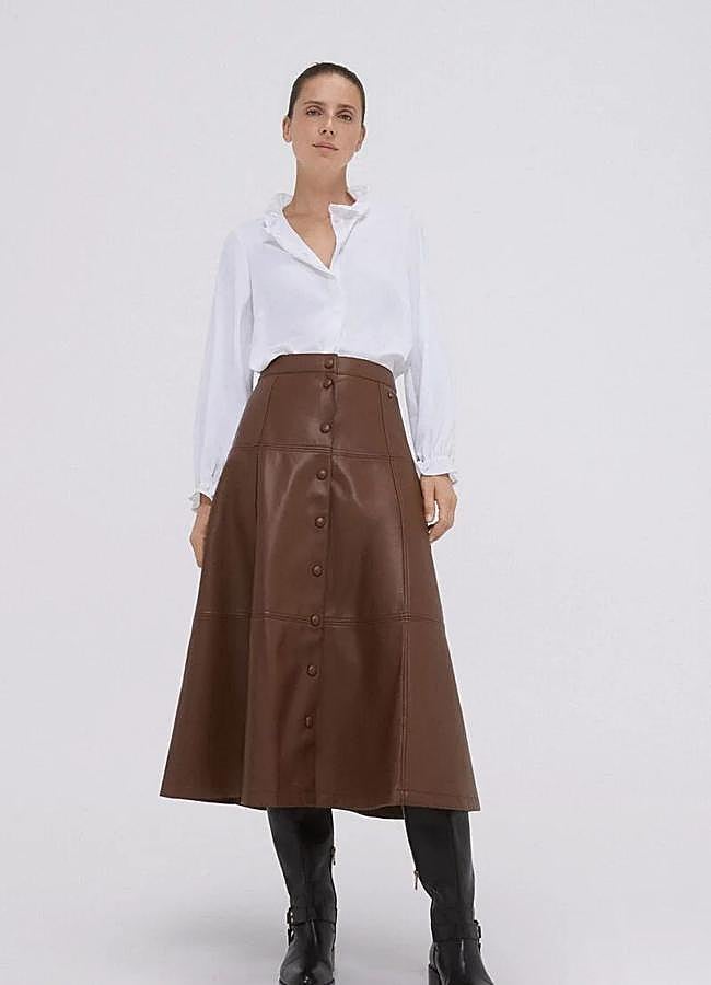 Imagen - Falda midi efecto piel