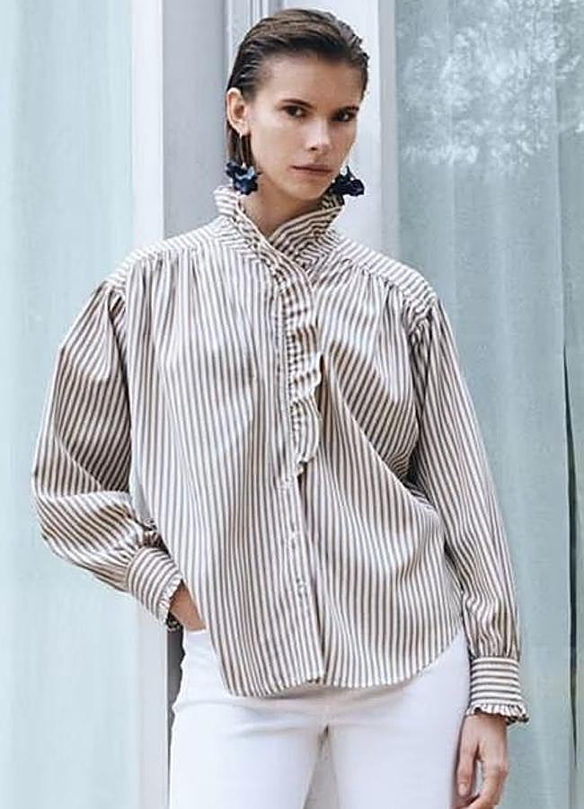 Imagen - Camisa romántica con estampado de rayas