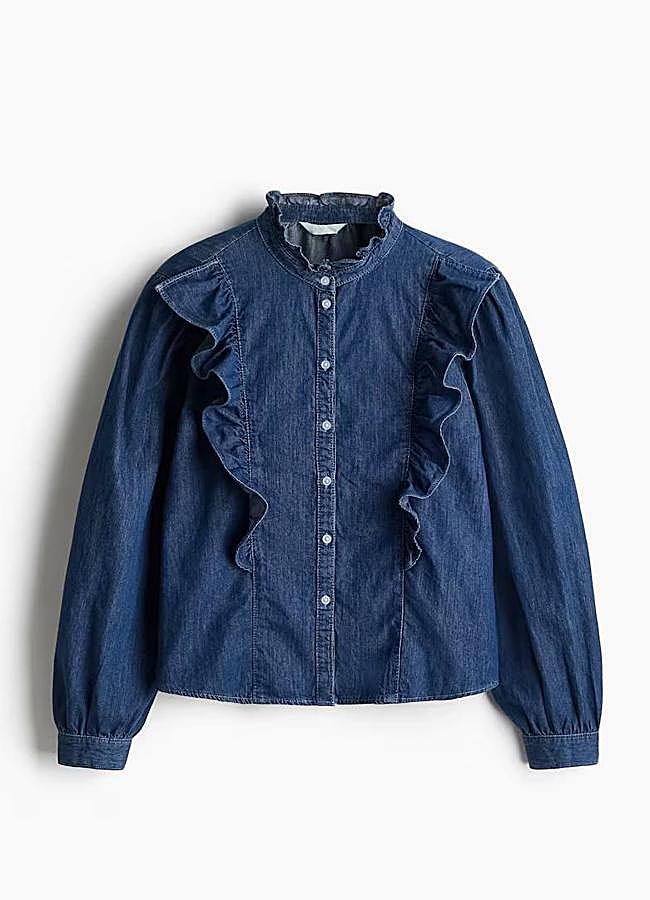 Imagen - Blusa denim con volantes de H&M (27,99€)
