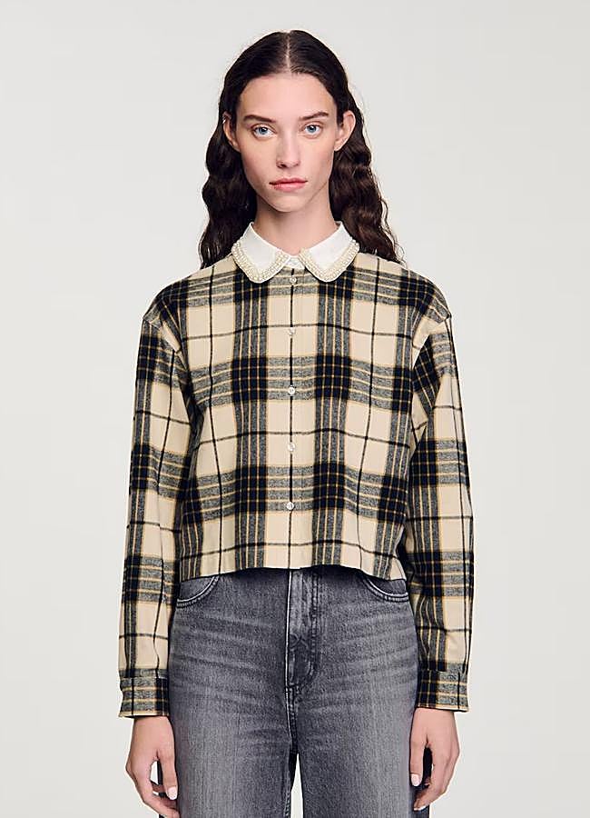 Imagen - Camisa de cuadros con cuello bebé de Sandro, 147 euros.