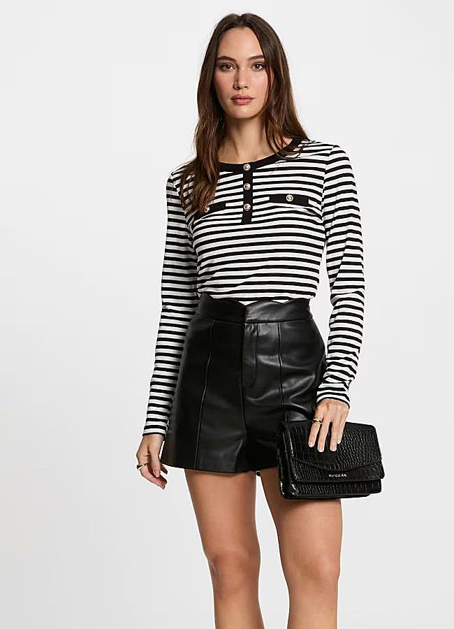 Imagen - Camiseta de rayas con botones y rib