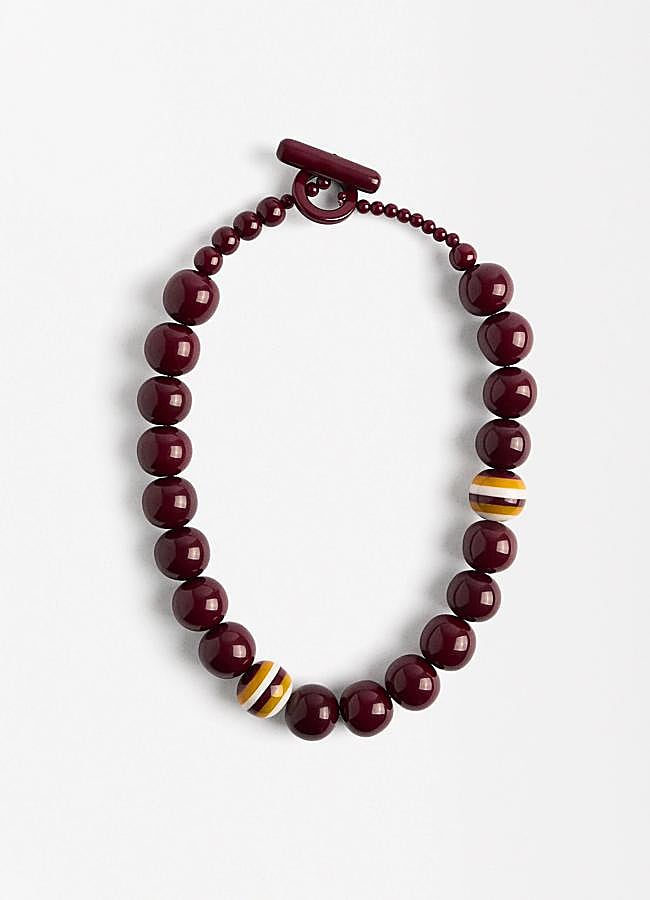Imagen - Collar corto con cuentas en burdeos de Parfois.