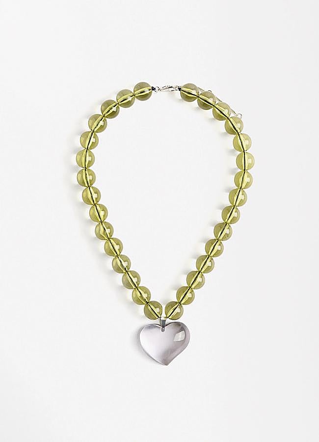 Imagen - Collar con cuentas en verde y abalorio en forma de corazón de Parfois.